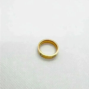 Gold stainless steel Diamond band